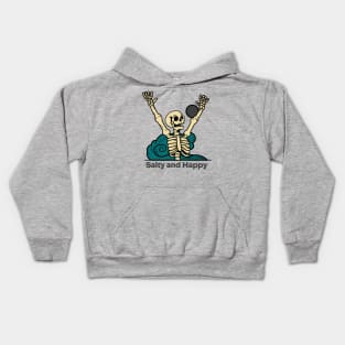 Salty and Happy Skeleton Kids Hoodie